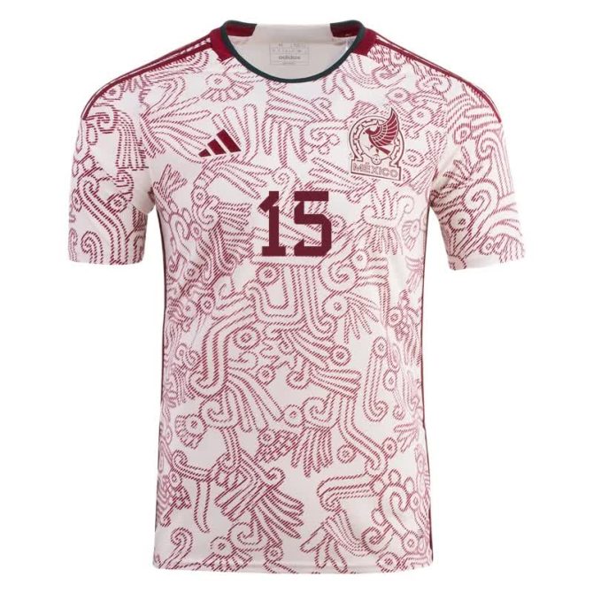 Hector Moreno #15 Mexiko Auswärtstrikot Weltmeisterschaft 2022 - Image 2