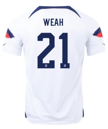 Timothy Weah #21 USMNT Heimtrikot Weltmeisterschaft 2022